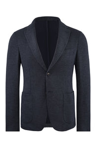 PAL ZILERI - Single Breasted Navy Blue Jacket With Removable Hood