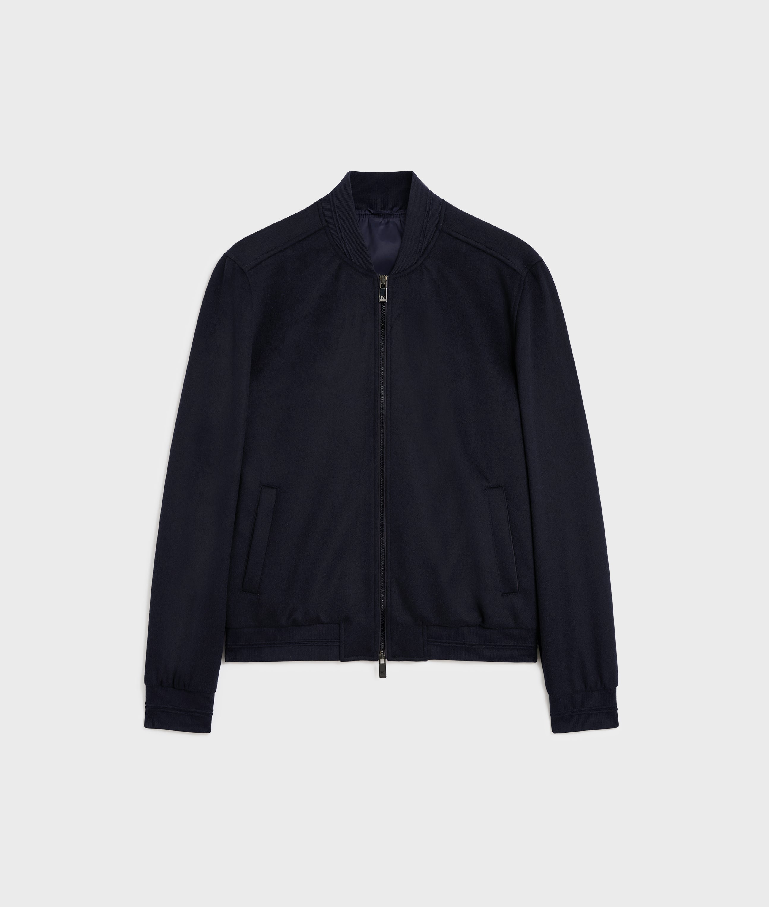 PAL ZILERI - Bomber Jacket In Navy Blue Wool & Polyester