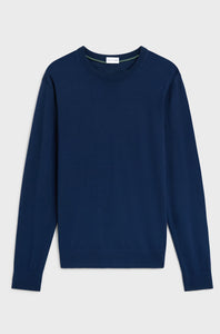 PAL ZILERI - Navy Blue Wool Crew Neck Sweater