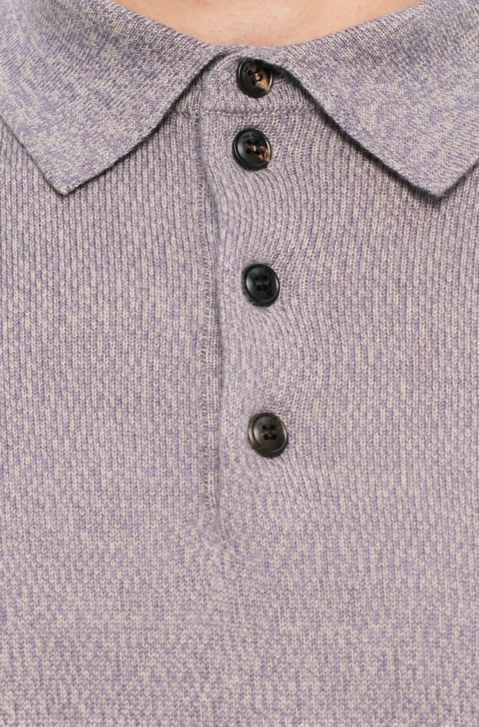 PAL ZILERI - Knitted Long Sleeve Polo in Violet