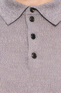 PAL ZILERI - Knitted Long Sleeve Polo in Violet