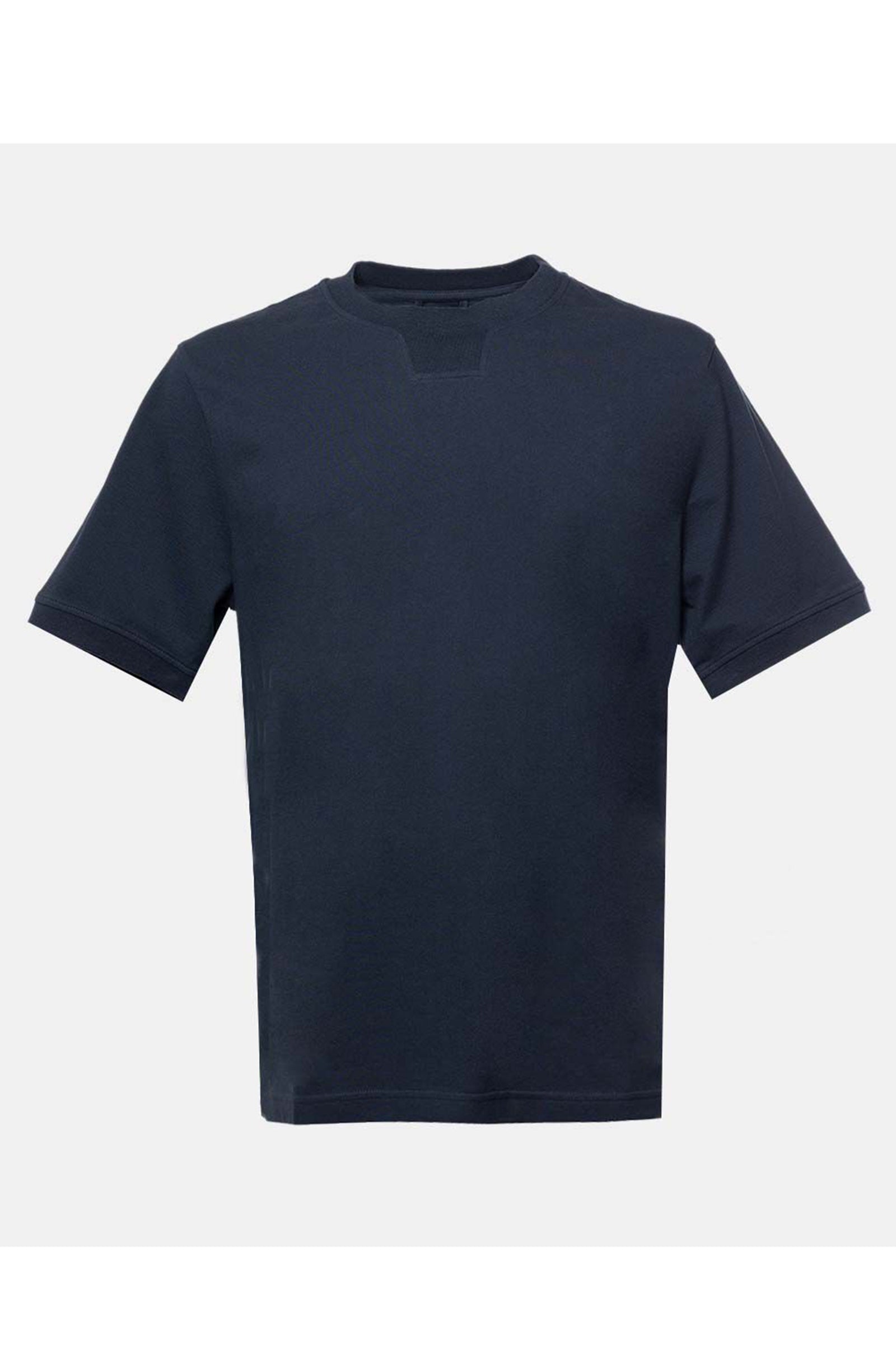 PAL ZILERI - Navy Blue Cotton Piquet T-Shirt