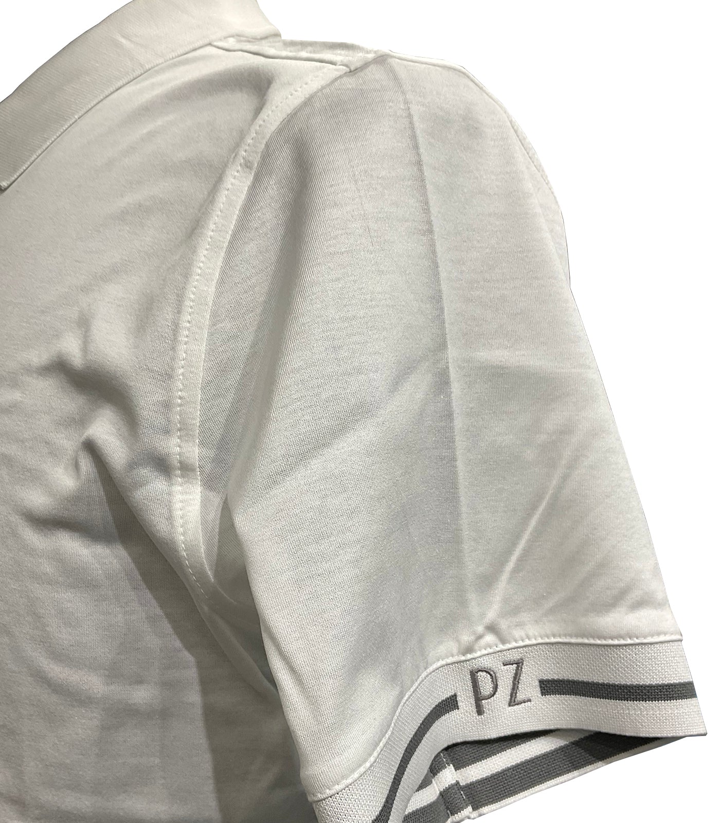 PAL ZILERI - White Polo Shirt With Zip Neck In Pure Mercerized Cotton