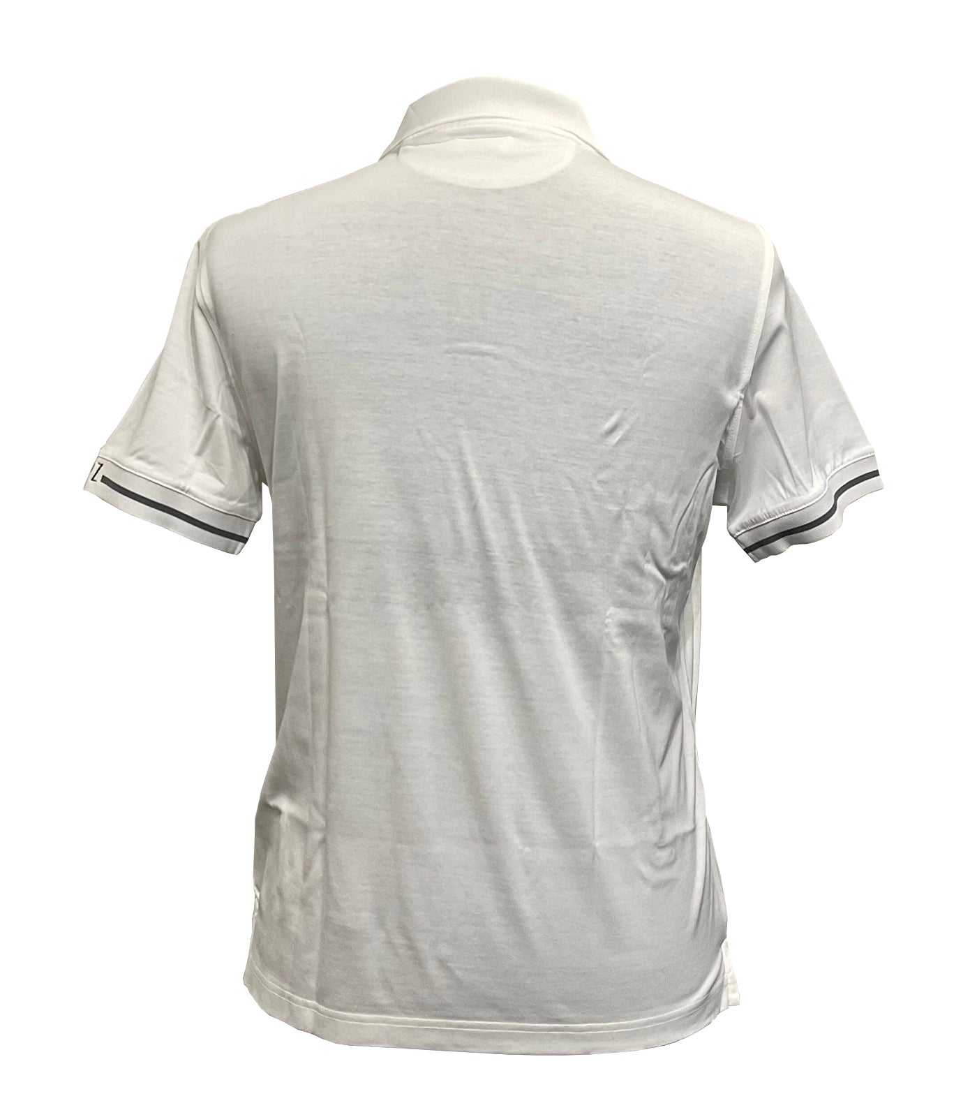 PAL ZILERI - White Polo Shirt With Zip Neck In Pure Mercerized Cotton