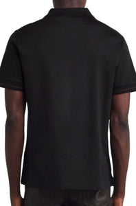 PAL ZILERI - Black Polo Shirt With Zip Neck In Pure Mercerized Cotton