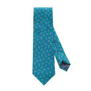 ETON - Teal/Blue Tennis Racket Design Silk Tie A0003169027