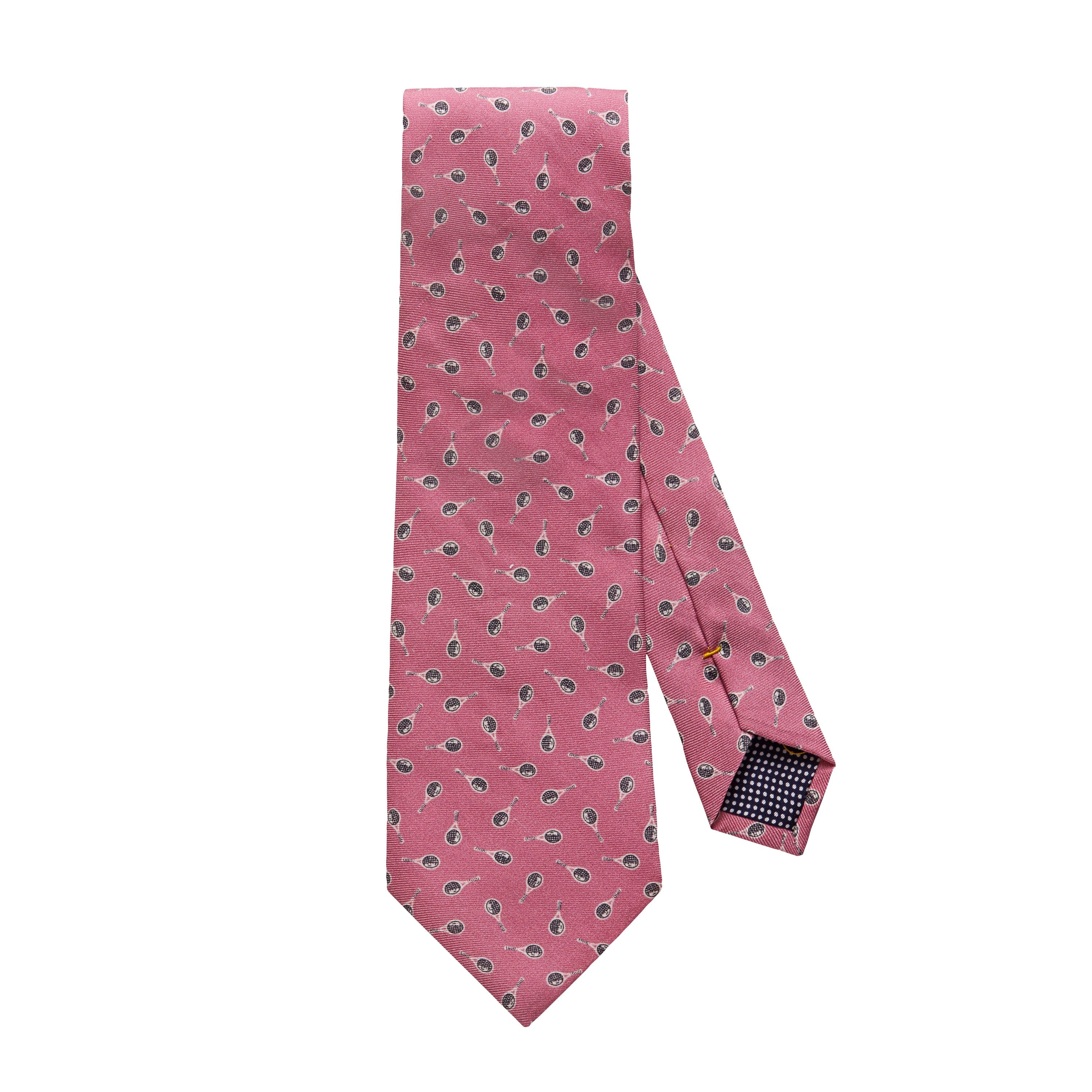 ETON - Pink/Red Tennis Racket Design Silk Tie A0003169055