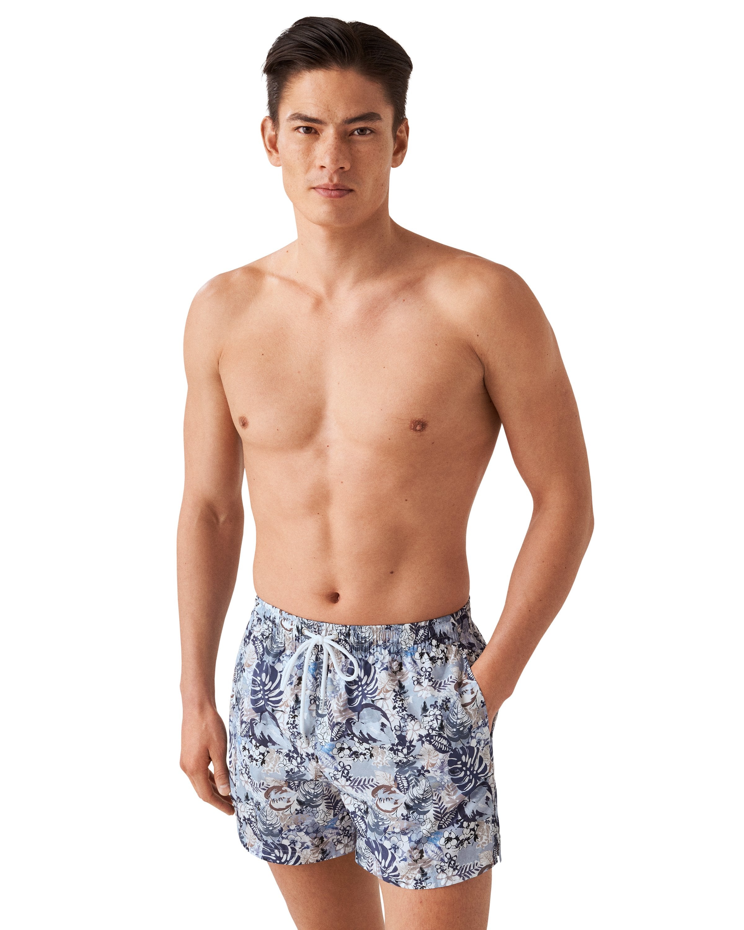 ETON - Mid Blue Print Swim Shorts A0003370825