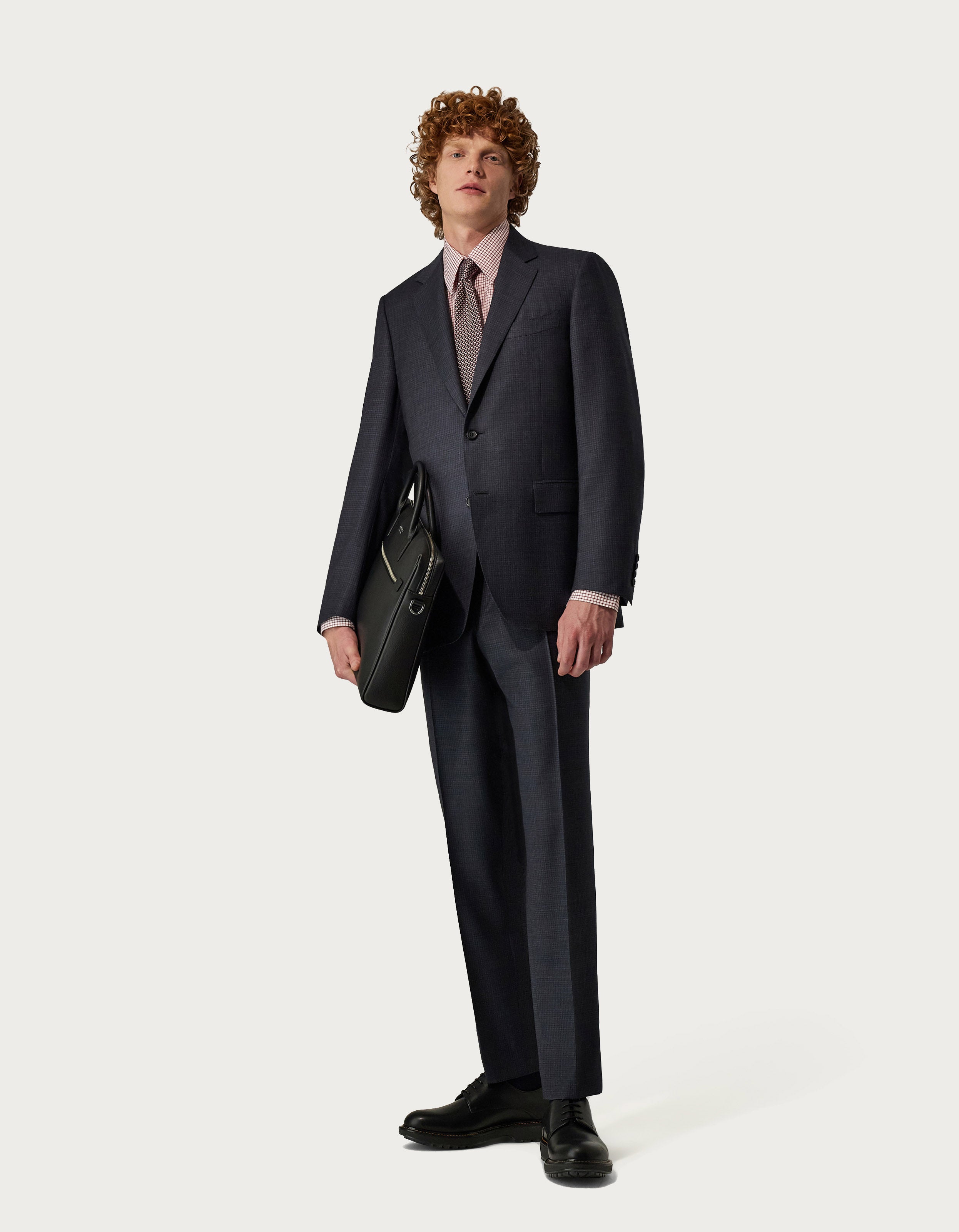 CANALI - SUIT IN BLUE AND GREY WOOL 11280/19-AA03945-111