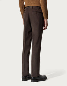 CANALI - BROWN STRETCH COTTON TROUSERS 71019-AV03425-502