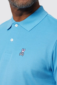 PSYCHO BUNNY - Classic Pique Polo Shirt in Cool Blue B6K001Y1PC