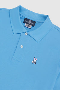 PSYCHO BUNNY - Classic Pique Polo Shirt in Cool Blue B6K001Y1PC