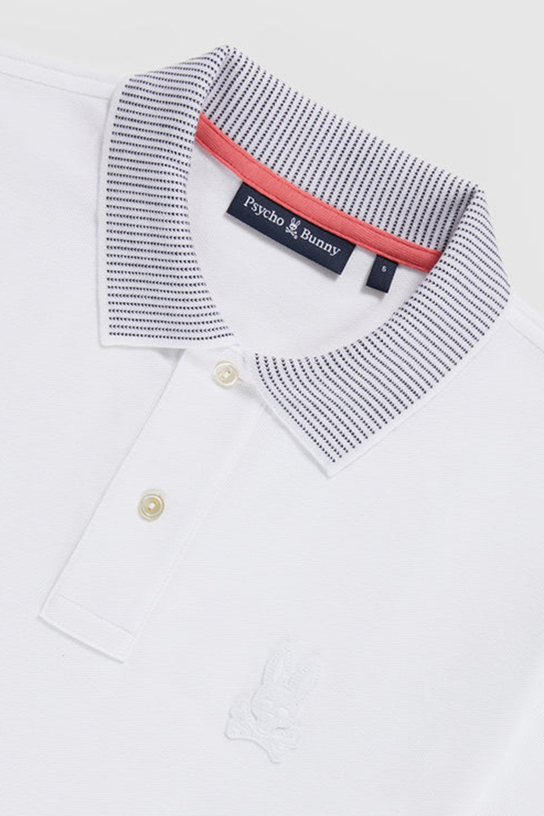 PSYCHO BUNNY - DAMON Pique Polo Shirt With Contrast Trim In White B6K928Y1PC
