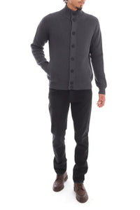 FILIPPO DE LAURENTIIS - Graphite Grey Chunky Merino Wool Cardigan BB3MLTWM71 970