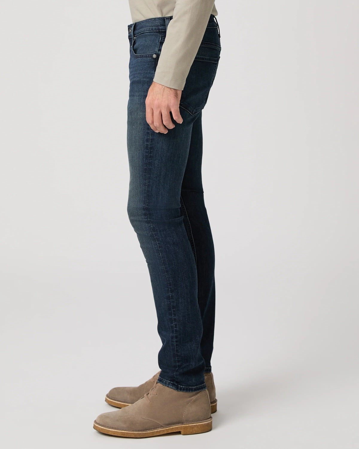 PAIGE - Transcend LENNOX Slim Jean in BENICIO Mid Blue Wash M653O29-C764
