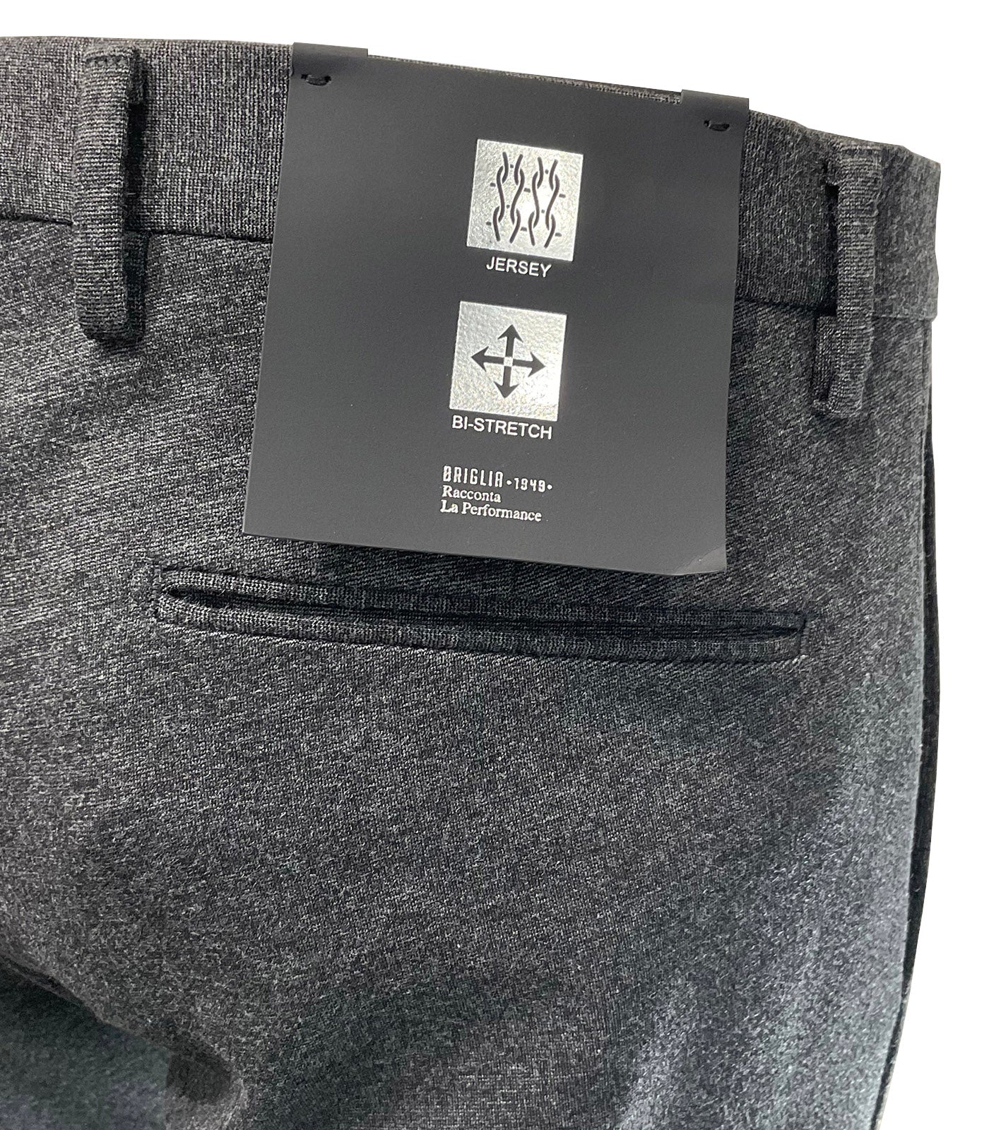 BRIGLIA 1949 - Charcoal Grey Bi-Stretch Jersey Trousers BG03P 400110 060