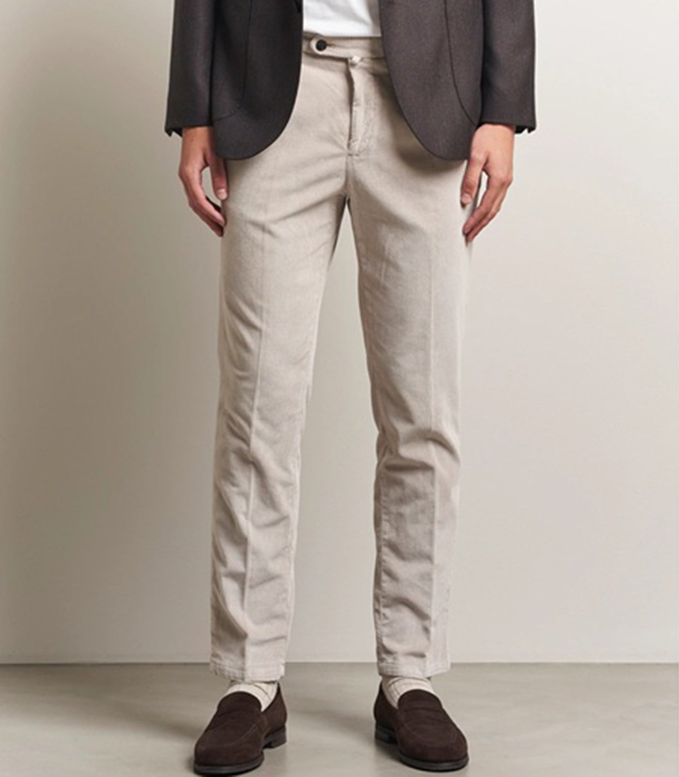 BRIGLIA 1949 - Yuta Beige Easy Fit Corduroy Trousers BG21-400067-023