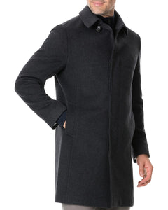 RODD AND GUNN - ARCHERS Wool and Cashmere Overcoat in GRANITE