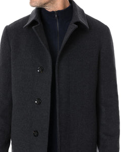 RODD AND GUNN - ARCHERS Wool and Cashmere Overcoat in GRANITE