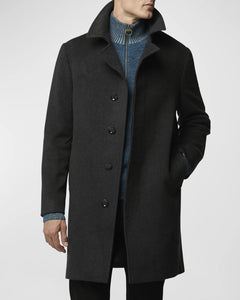 RODD AND GUNN - ARCHERS Wool and Cashmere Overcoat in GRANITE