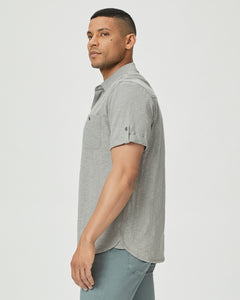 PAIGE - BRAYDEN Short Sleeve Roll Tab Shirt In SUMMER RAIN M948F96-B546