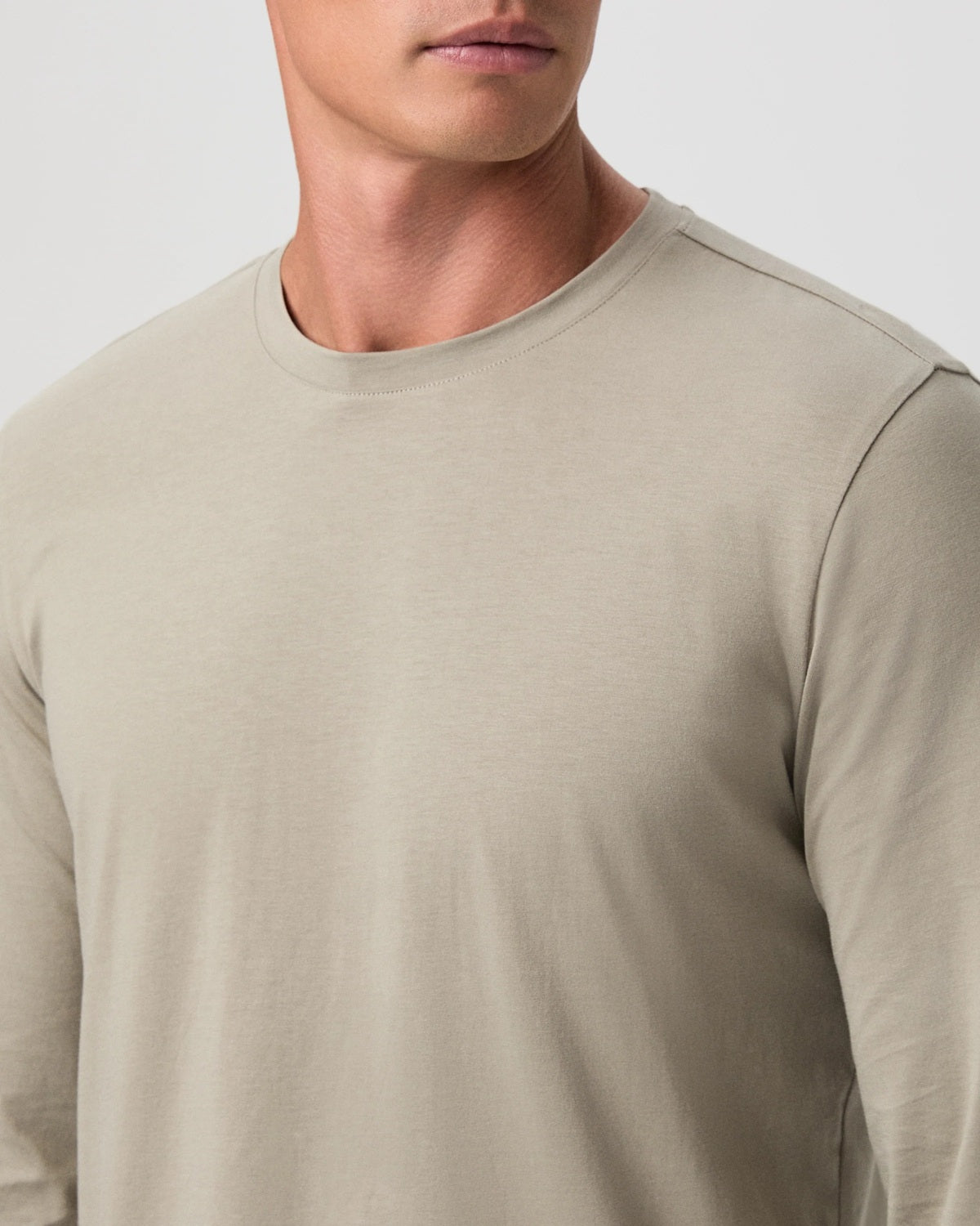 PAIGE - BROXTON Slim Fit Pima Cotton Long Sleeve T-Shirt in ECHO M366N92-C876