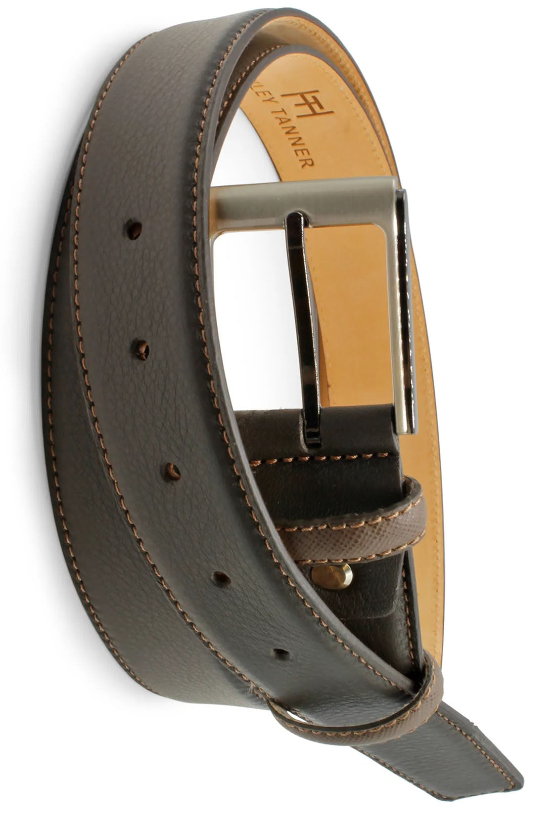 HUXLEY TANNER - BALLESTEROS 35mm Napa Leather Belt in Brown BAL002