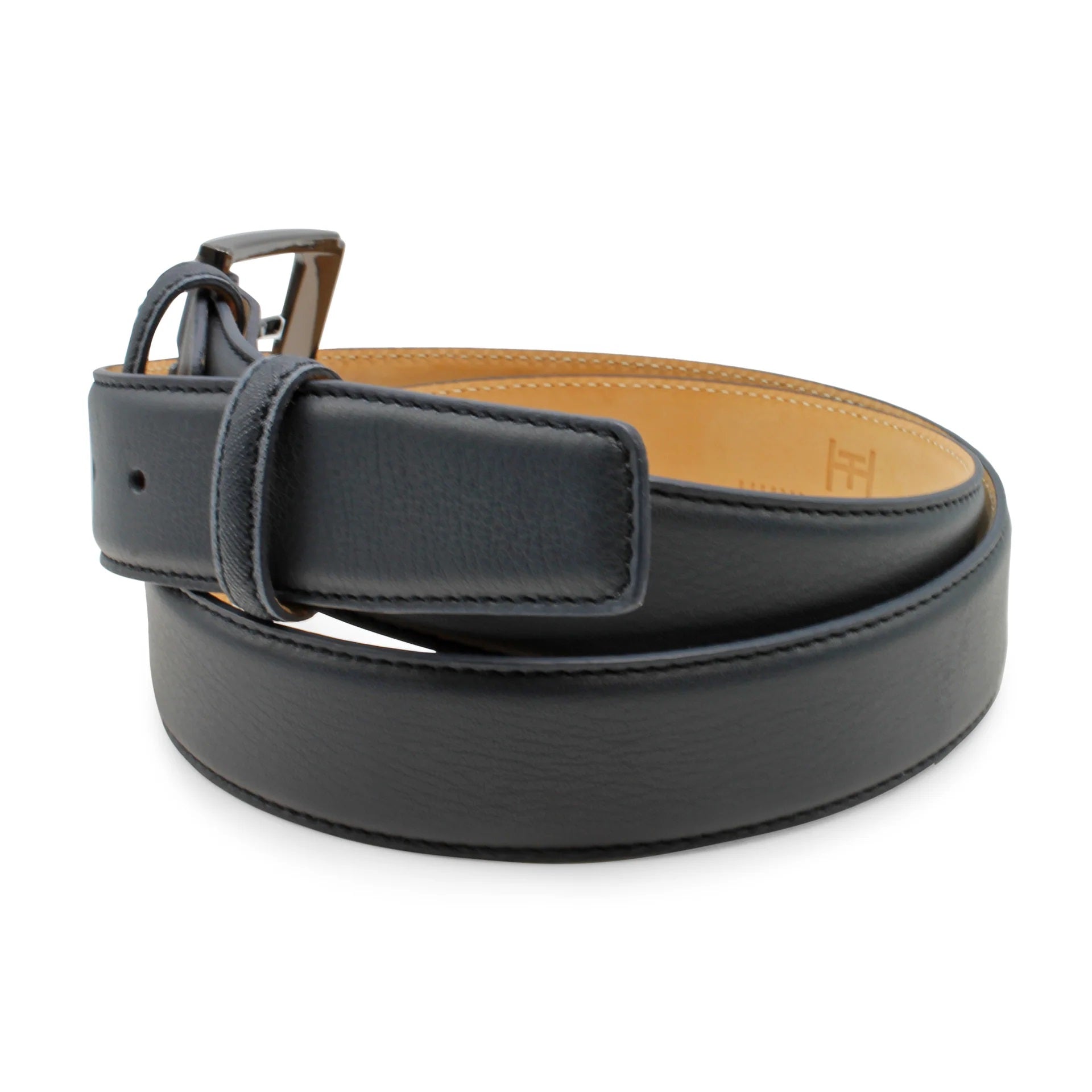 HUXLEY TANNER - BALLESTEROS 35mm Napa Leather Belt in Navy BAL004