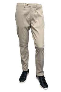 BRIGLIA 1949 - Beige Slim Leg Stretch Cotton Chinos With Tonal Stripe Detail BG62 324047 023