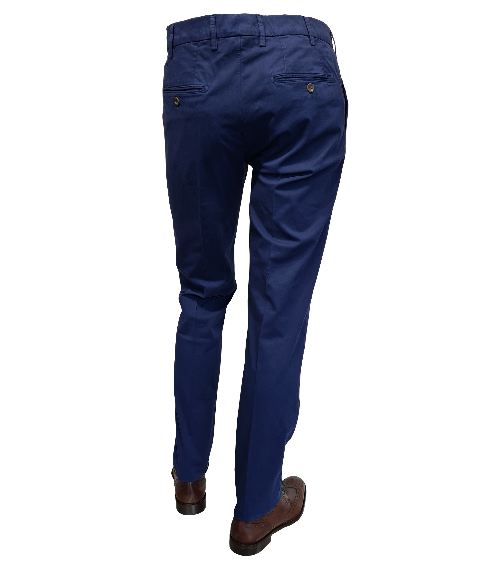 CANALI - Navy Blue Chinos In Garment Dyed Cotton Microtwill - 91633-PT00452-306