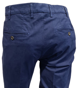 CANALI - Navy Blue Chinos In Garment Dyed Cotton Microtwill - 91633-PT00452-306