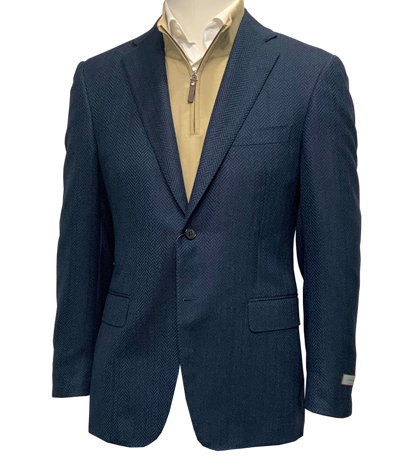 CANALI - Herringbone Wool Blazer in Dark Blue 13290-CF05818-802