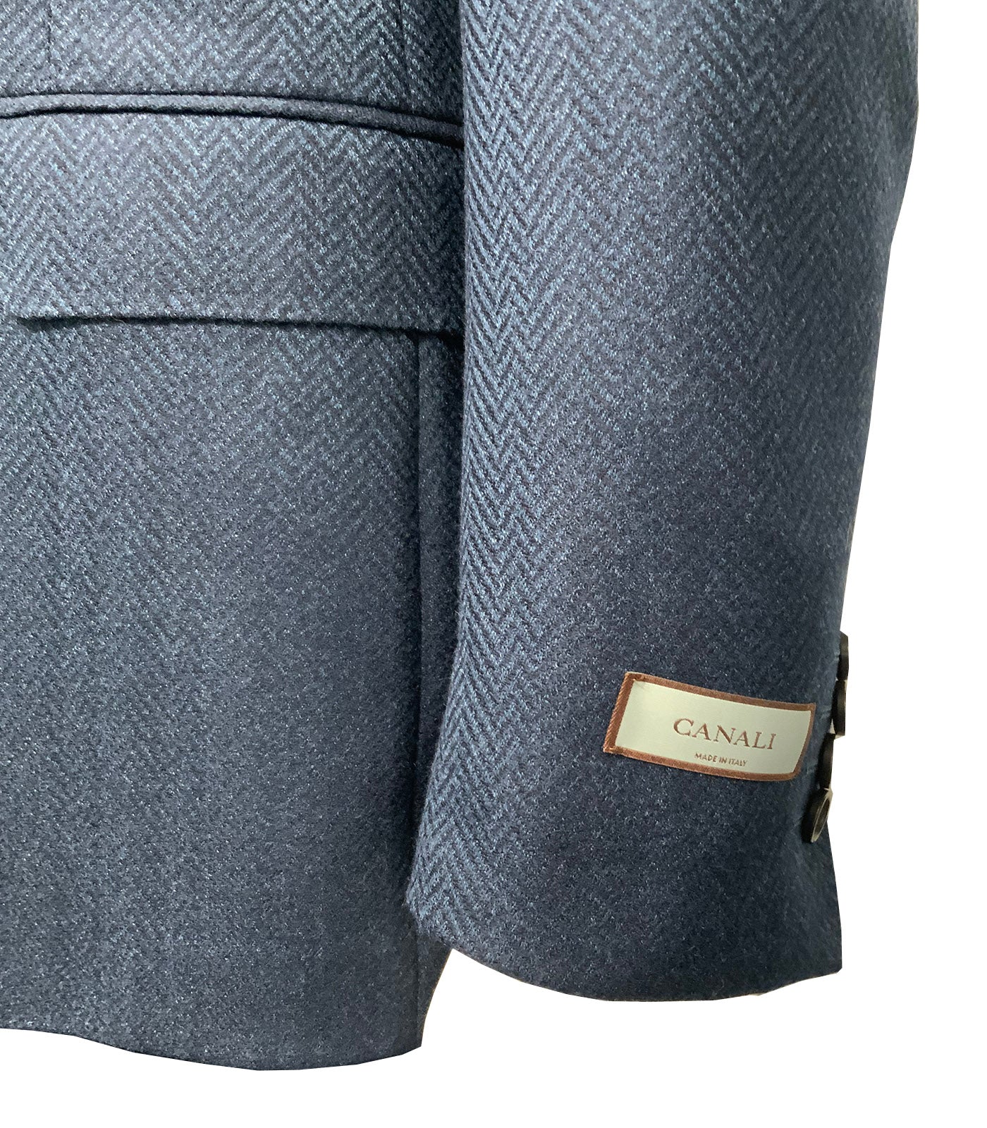 CANALI - Herringbone Wool Blazer in Dark Blue 13290-CF05818-802