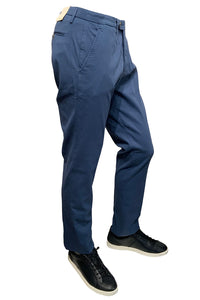 BRIGLIA 1949 - Blue Slim Leg Stretch Cotton Chinos With Tonal Stripe Detail BG62 324047 061