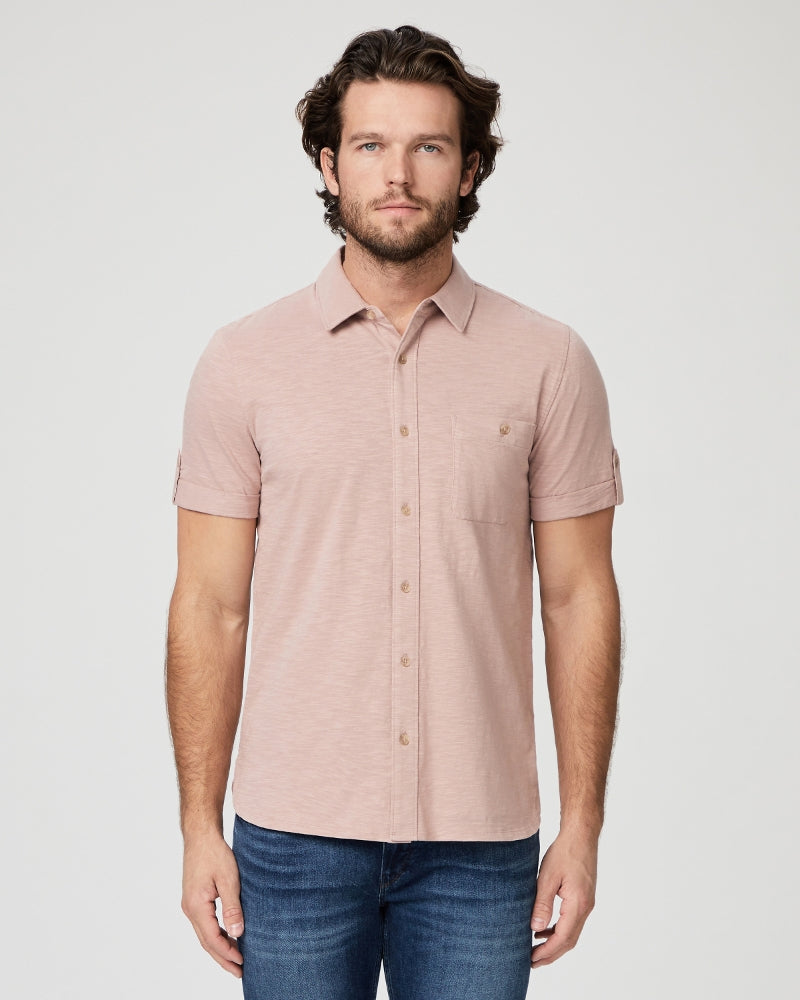 PAIGE - BRAYDEN Short Sleeve Roll Tab Shirt In Twilight Haze M948F96-4135