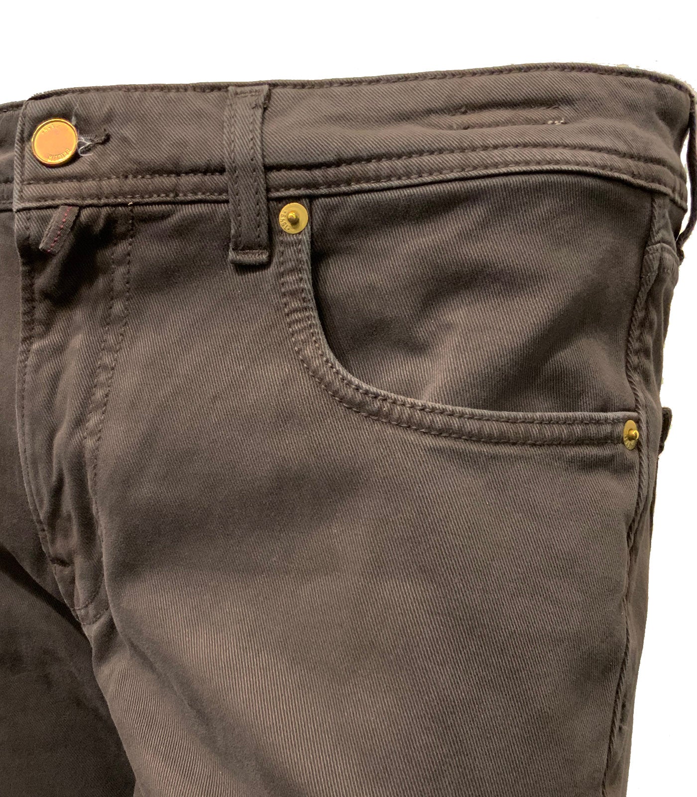 BRIGLIA 1949 - STEVE Marrone Brown Cotton Stretch Slim Jeans 400016-679-546