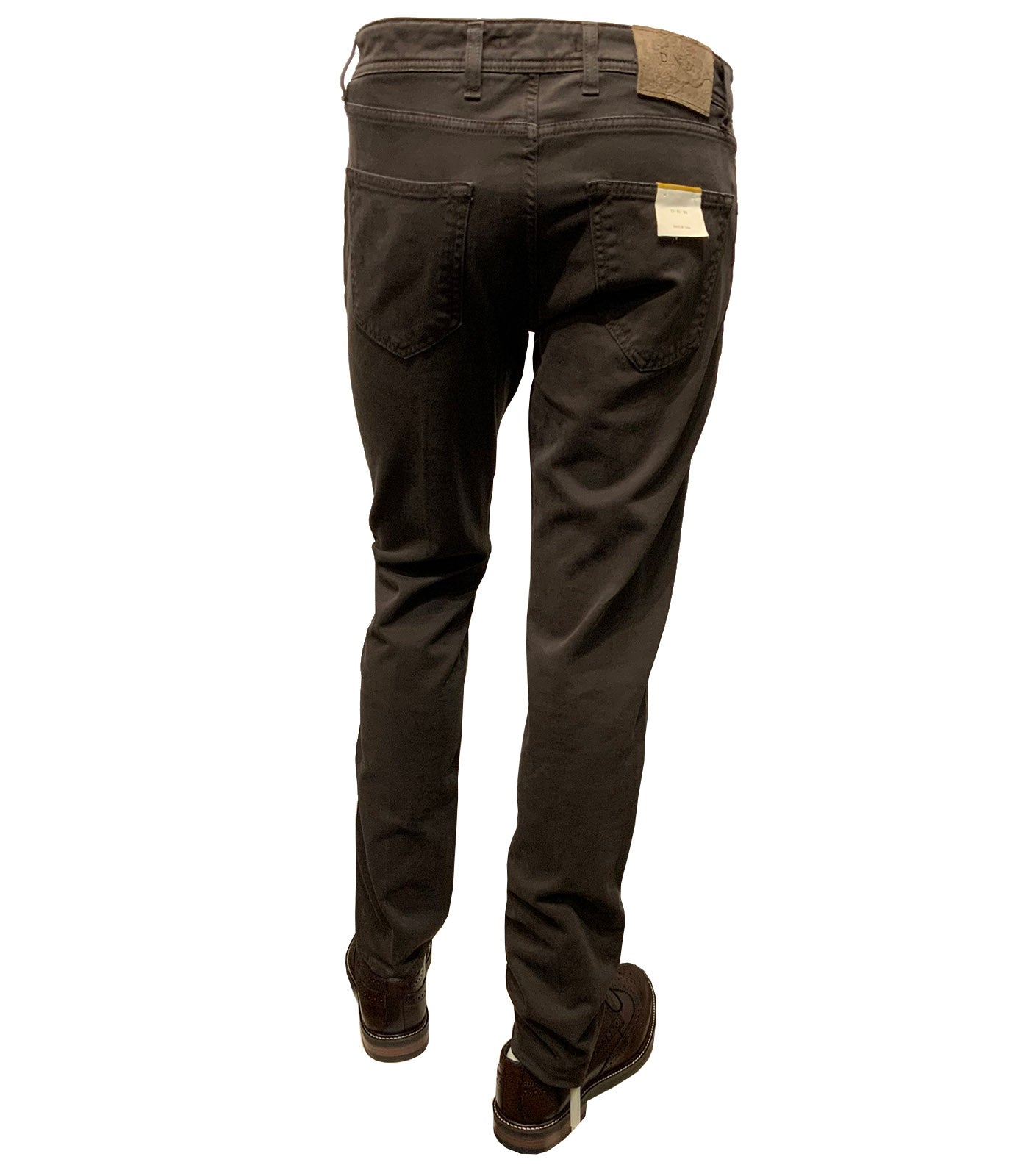 BRIGLIA 1949 - STEVE Marrone Brown Cotton Stretch Slim Jeans 400016-679-546