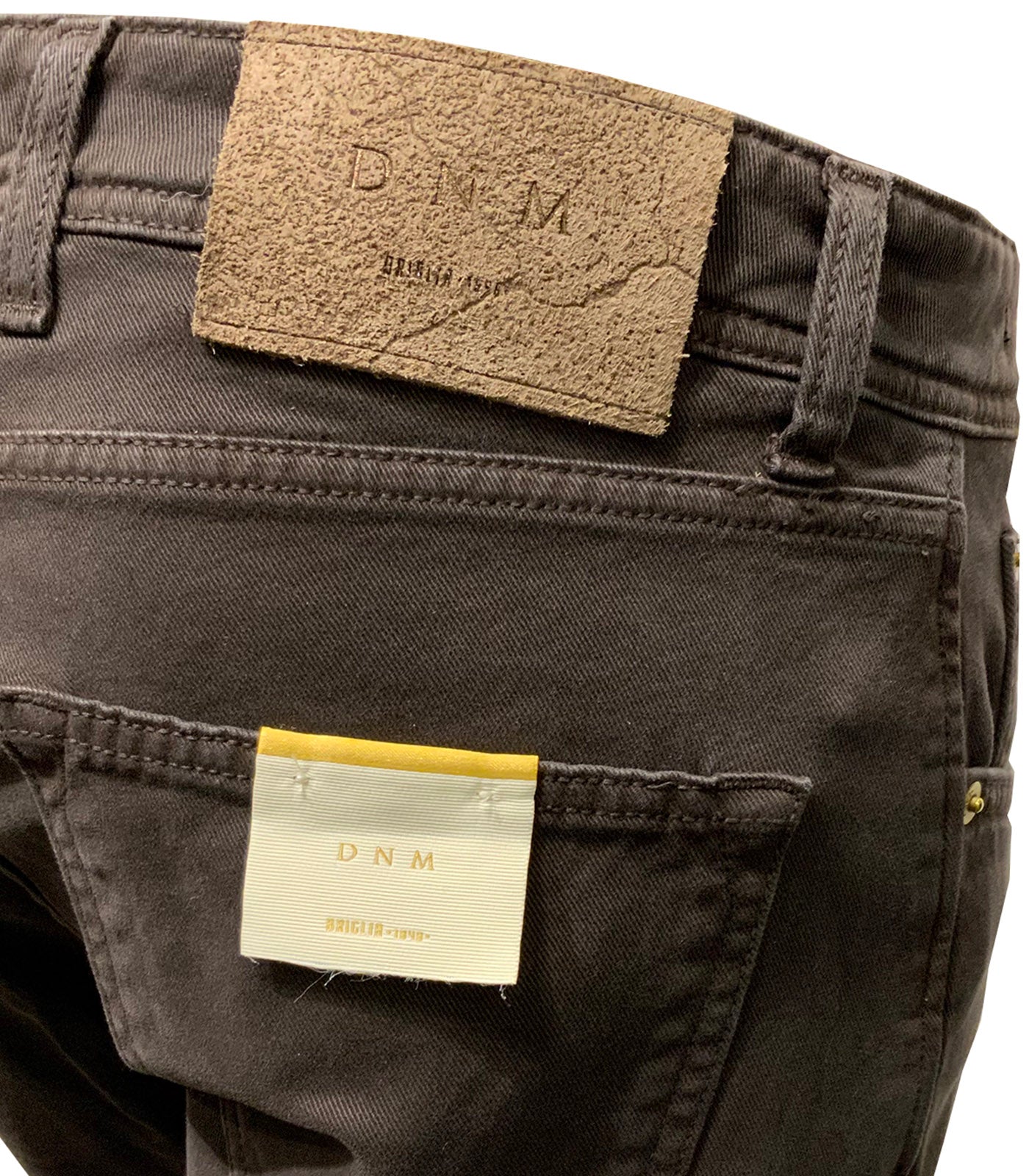 BRIGLIA 1949 - STEVE Marrone Brown Cotton Stretch Slim Jeans 400016-679-546