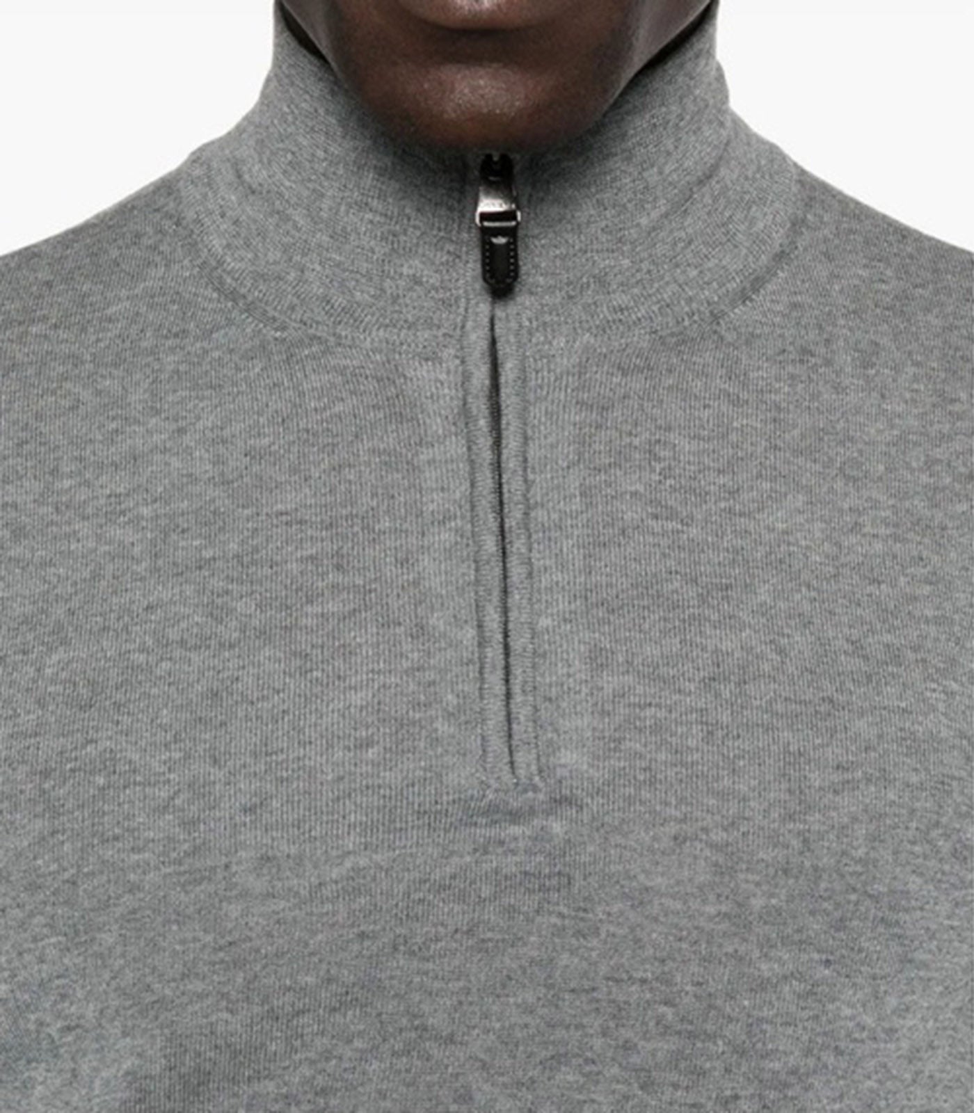 CANALI - Wool Quarter Zip In Light Grey C0015 MK01149 204