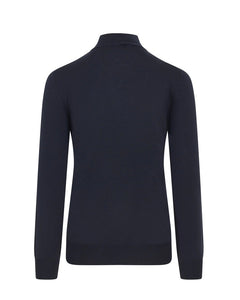 CANALI - Wool Quarter Zip In Navy Blue C0015 MK01149 300