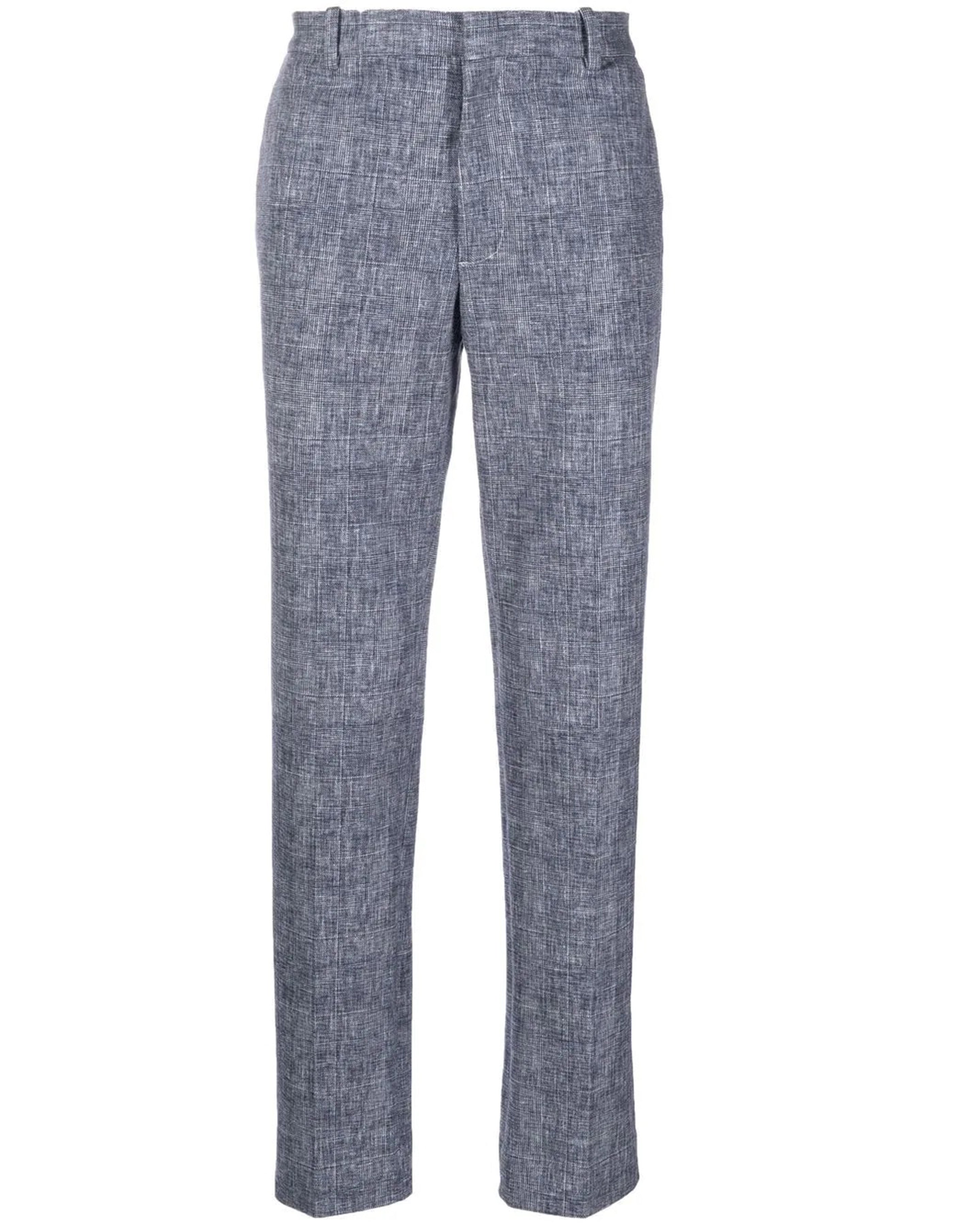 CIRCOLO 1901 - Blue Check Cotton Stretch Trousers CN3948