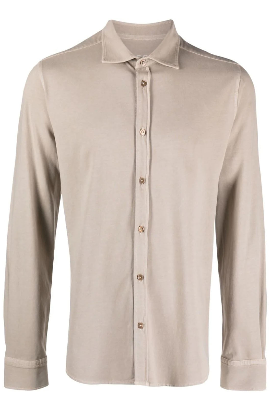 CIRCOLO 1901 - Super Soft Stretch Cotton Jersey Shirt in Rainy Day Beige CN4036