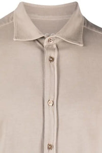 CIRCOLO 1901 - Super Soft Stretch Cotton Jersey Shirt in Rainy Day Beige CN4036