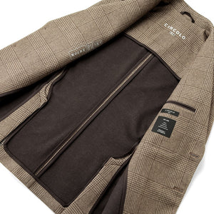 CIRCOLO 1901 - Brown Check Cotton Stretch 2 Button Jacket CN4106