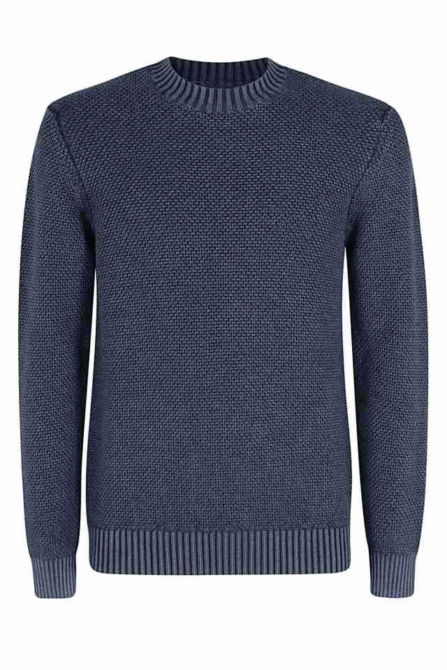 CIRCOLO 1901 - Chunky Round-Neck Textured Knitwear in Blu Notte CN4187