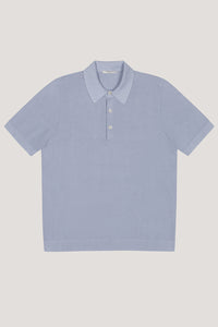 CIRCOLO 1901 - Fancy Knit Polo Shirt in Frescia 786 Grey Blue CN4407
