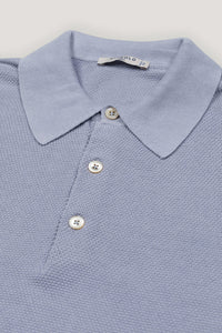 CIRCOLO 1901 - Fancy Knit Polo Shirt in Frescia 786 Grey Blue CN4407