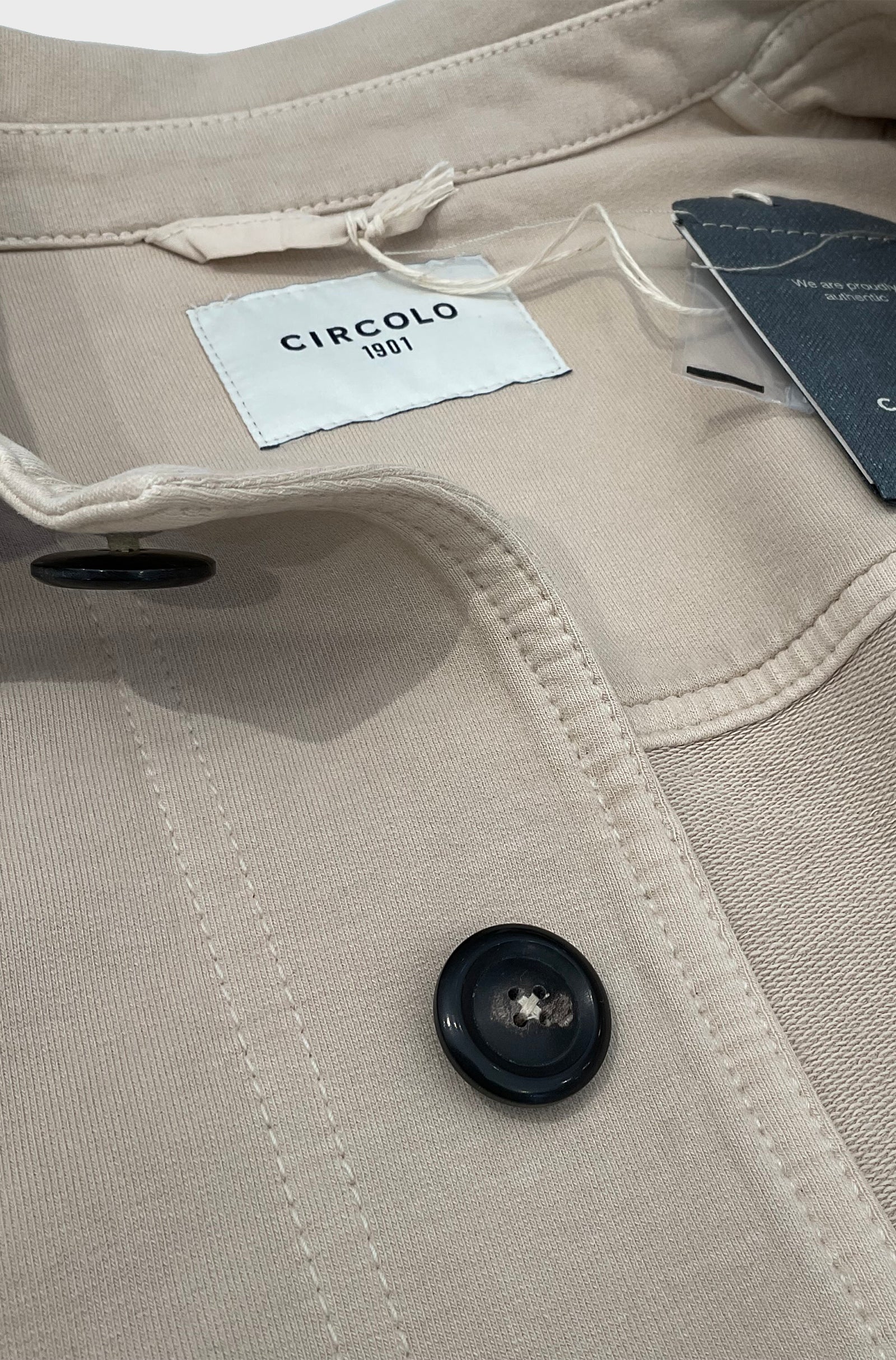 CIRCOLO - CN4701 Fleece Worker Jacket in Alba Ecru