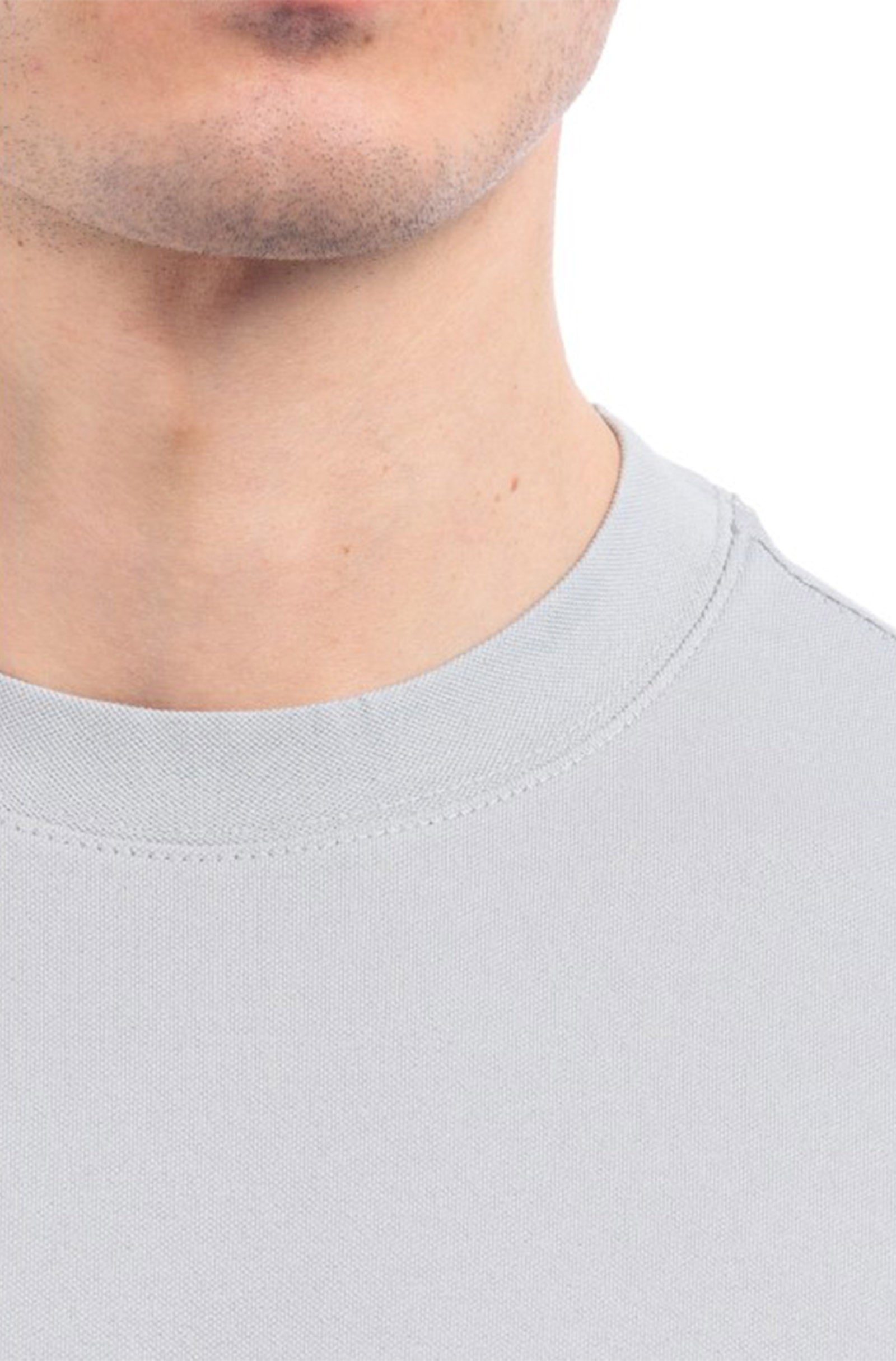 CIRCOLO - CN4712 Pique Cotton T-Shirt In Sky Light Grey
