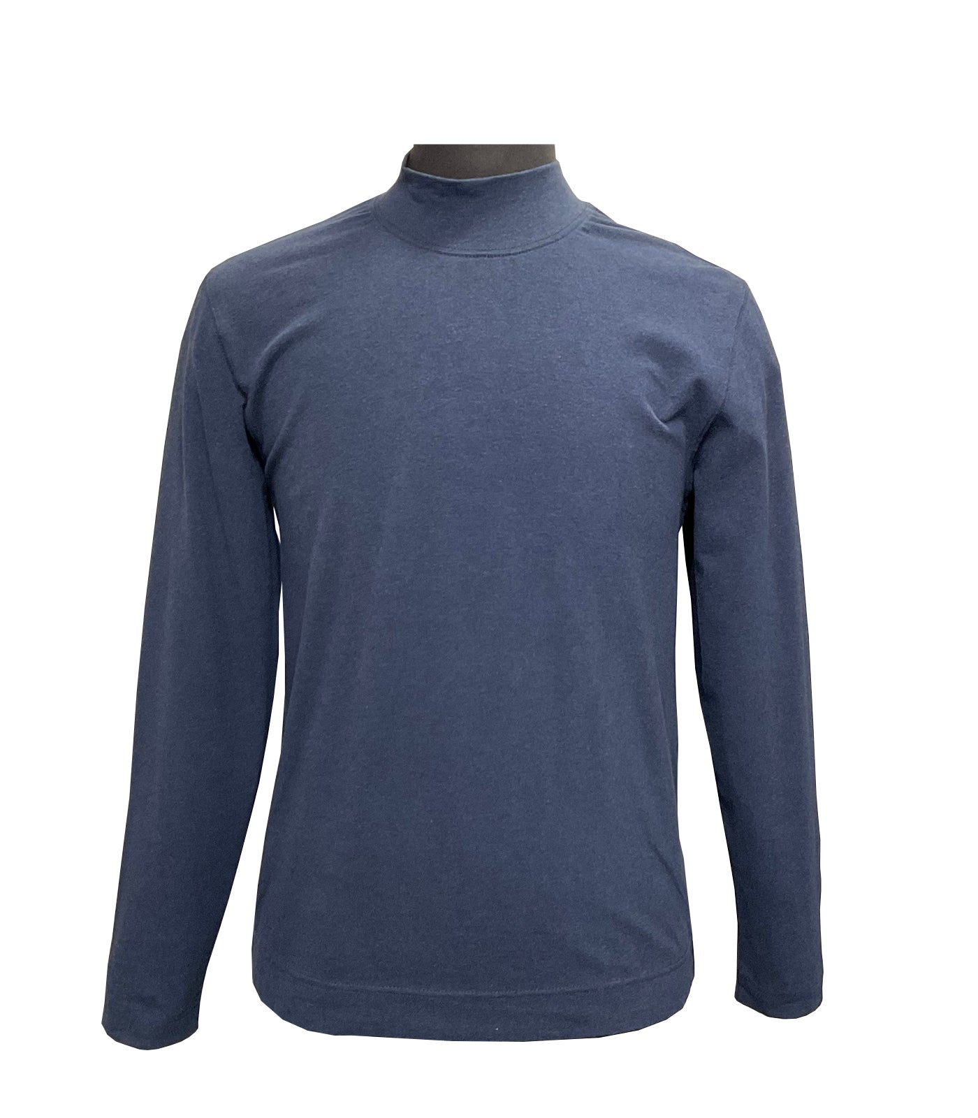CIRCOLO 1901 - CN4951 Cashmere Touch Long Sleeved T-Shirt With Mock Neck In Dark Blue